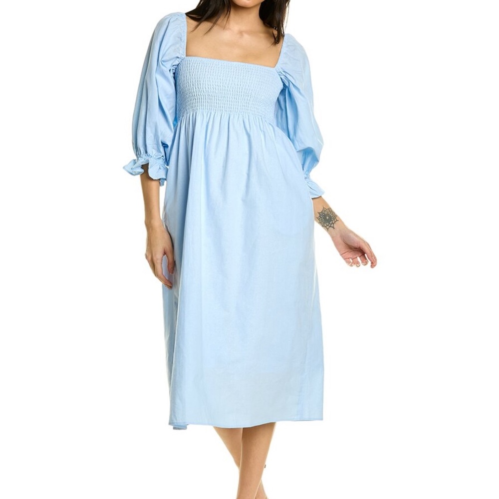O.P.T Light Blue Textured Dress
